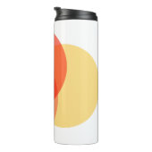 Moderne Abstracte cirkels roodgeel roze minimalist Thermosbeker (Geroteerd rechts)