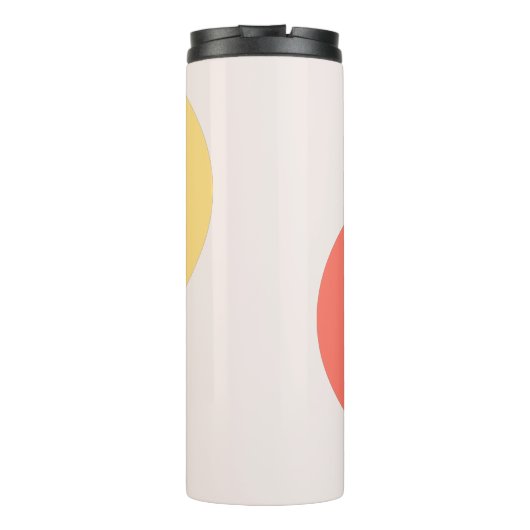 Moderne Abstracte cirkels roodgeel roze minimalist Thermosbeker (Achterkant)