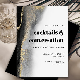 Moderne Abstracte Cocktails en Conversatie Feest Kaart