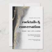 Moderne Abstracte Cocktails en Conversatie Feestje Kaart (Voorkant)