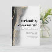 Moderne Abstracte Cocktails en Conversatie Feestje Kaart (Staand voorkant)