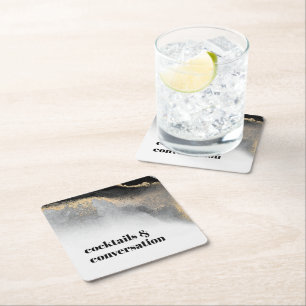 Moderne Abstracte cocktails en gesprekspartner Kartonnen Onderzetters