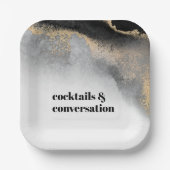 Moderne Abstracte cocktails en gesprekspartner Papieren Bordje (Voorkant)