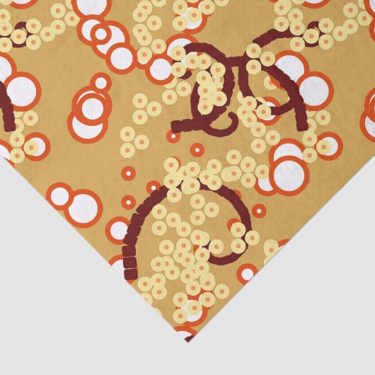 Moderne Abstracte Confetti afdrukken, mosterd Gold Tissuepapier (Detail)