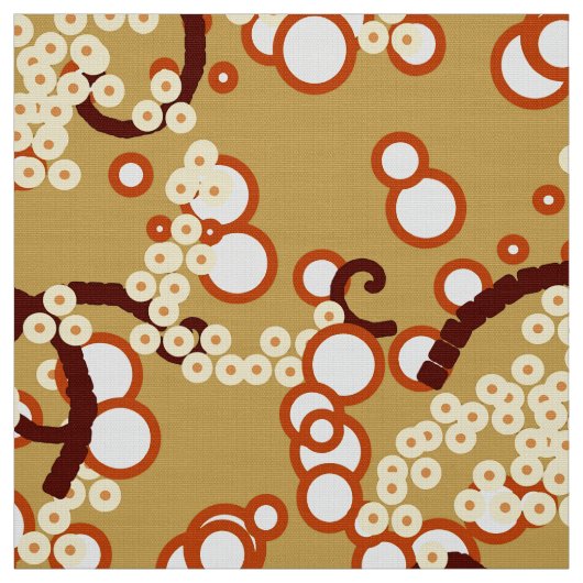 Moderne Abstracte Confetti Print, Mosterd Goud Stof (Swatch)