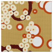 Moderne Abstracte Confetti Print, Mosterd Goud Stof (Close Up)
