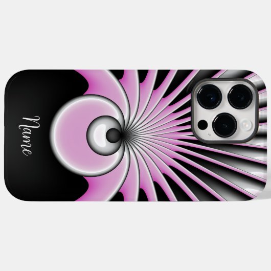 Moderne Abstracte Crazy Fractal Art Patroon Naam Case-Mate iPhone Case (Achterkant (horizontaal))
