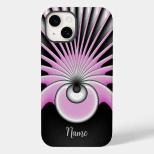 Moderne Abstracte Crazy Fractal Art Patroon Naam Case-Mate iPhone 14 Hoesje