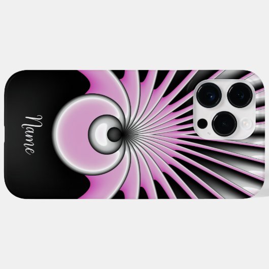 Moderne Abstracte Crazy Fractal Art Patroon Naam Case-Mate iPhone Case (Achterkant (horizontaal))