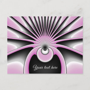 Moderne Abstracte Crazy Fractal Art Patroon Tekst Briefkaart