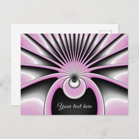 Moderne Abstracte Crazy Fractal Art Patroon Tekst Briefkaart (Voorkant / Achterkant)