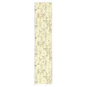 Moderne Abstracte Cream Beige Wildflower Korte Tafelloper (Voorkant)