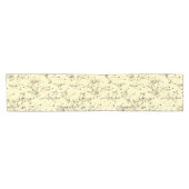 Moderne Abstracte Cream Beige Wildflower Korte Tafelloper (Horizontaal)