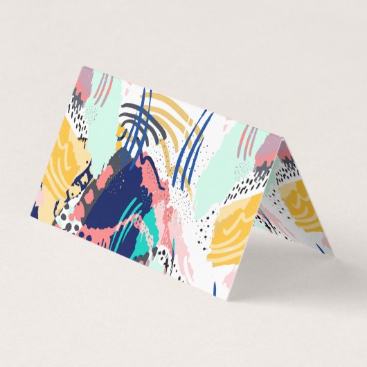 Moderne abstracte, creatieve penseelstreken visitekaartje (Achterkant)
