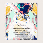 Moderne abstracte, creatieve penseelstreken visitekaartje (Binnenkant ongevouwen)