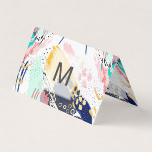 Moderne abstracte, creatieve penseelstreken visitekaartje