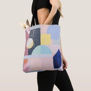 Moderne Abstracte Cubistische Geometrische Pastelt Tote Bag