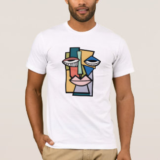 Moderne Abstracte Cubistische Gezichtsillustratie T-shirt