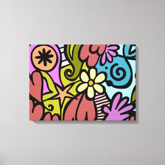 Moderne Abstracte Cubistische kunst Canvas Afdruk (Voorkant)