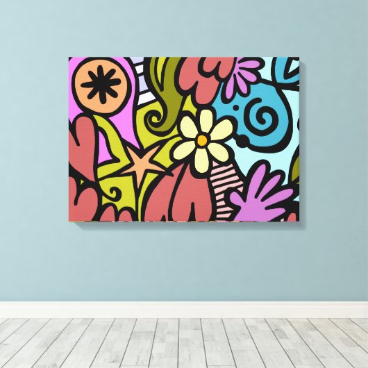 Moderne Abstracte Cubistische kunst Canvas Afdruk (Insitu (Houten vloer))