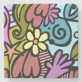 Moderne Abstracte Cubistische kunst Stenen Onderzetter (Voorkant)