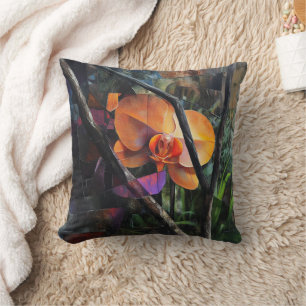 Moderne Abstracte Cubistische Orchideeën Kunst Kus Kussen