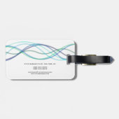 Moderne Abstracte curven Modern Style Trendy Bagagelabel (Achterkant horizontaal)