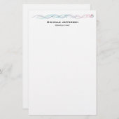 Moderne Abstracte curven Modern Style Trendy Briefpapier (Voorkant / Achterkant)