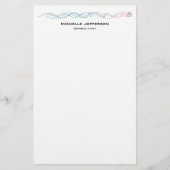 Moderne Abstracte curven Modern Style Trendy Briefpapier (Voorkant)