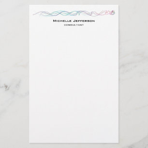 Moderne Abstracte curven Modern Style Trendy Briefpapier