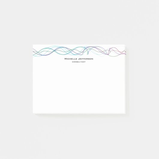 Moderne Abstracte curven Modern Style Trendy Post-it® Notes (Voorkant)