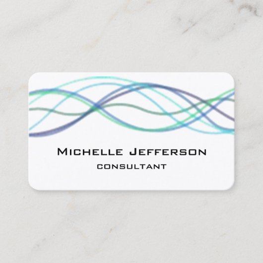 Moderne Abstracte curven Modern Style Trendy Visitekaartje (Voorkant)