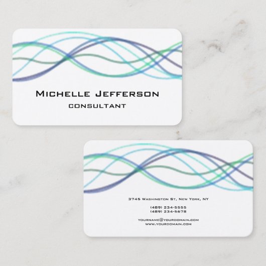 Moderne Abstracte curven Modern Style Trendy Visitekaartje (Voorkant / Achterkant)