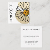 Moderne Abstracte Daisy Honey Apiary Vierkante Visitekaartje (Voorkant / Achterkant)