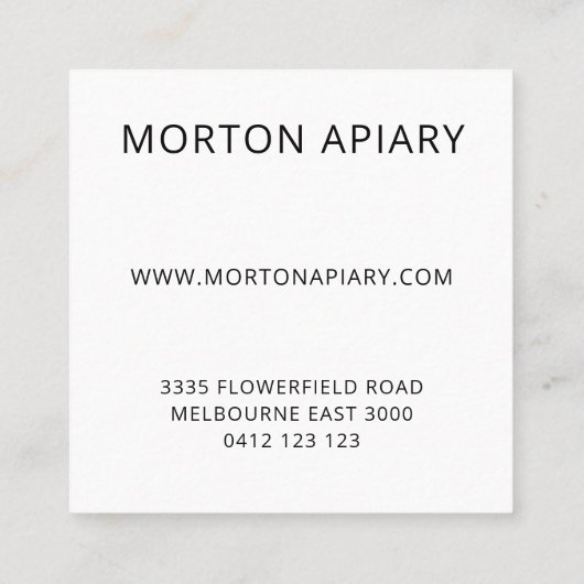 Moderne Abstracte Daisy Honey Apiary Vierkante Visitekaartje (Achterkant)