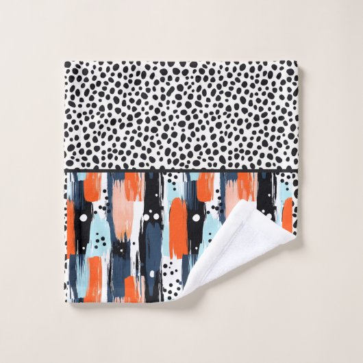 Moderne Abstracte Dalmatische Hond Abstract Patroo Bad Handdoek (Wasdoekje)