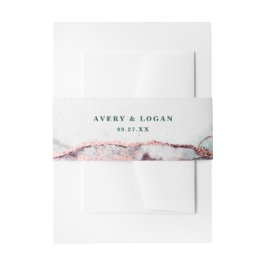 Moderne Abstracte Dark Emerald Green bruiloft Uitnodigingen Wikkel