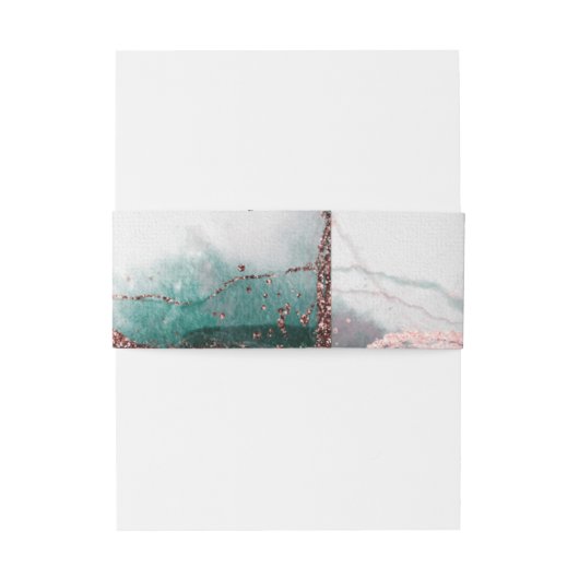 Moderne Abstracte Dark Emerald Green bruiloft Uitnodigingen Wikkel (Achterkant Voorbeeld)