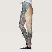Moderne Abstracte Dark Galaxy Waterverf Art Leggings (Links)