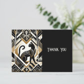 Moderne Abstracte decoratieve kat dank u kaart (Staand voorkant)