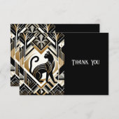 Moderne Abstracte decoratieve kat dank u kaart (Voorkant / Achterkant)