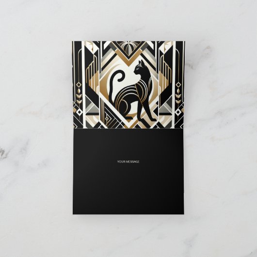 Moderne Abstracte decoratieve kat dank u kaart (Binnen)