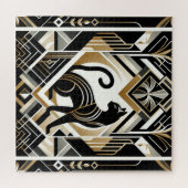 Moderne Abstracte Decoratieve Kat Jigsaw Puzzel (Horizontaal)