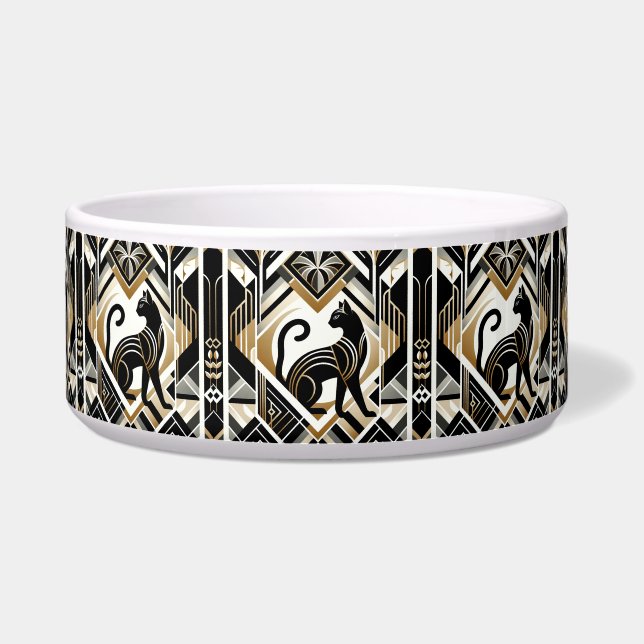 Moderne Abstracte Decoratieve Kat Keramische Pet B Voerbakje (Voorkant)