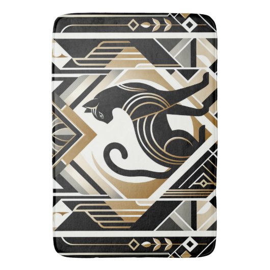 Moderne Abstracte decoratieve kattenbadmat Badmat (Voorkant Verticaal)