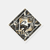 Moderne Abstracte decoratieve zwarte kattenservett Servet (Hoek)