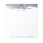 Moderne Abstracte Deep Grey Waterverf kalligrafie Notitieblok (Voorkant)