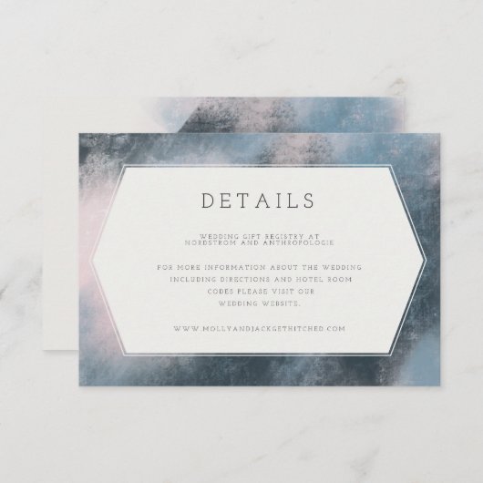 MODERNE ABSTRACTE DETAILS KAART (NAVY/BLUSH) (Voorkant / Achterkant)