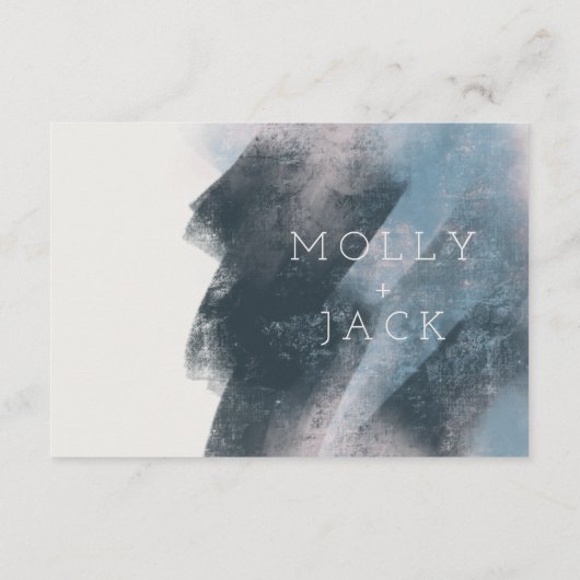 MODERNE ABSTRACTE DETAILS KAART (NAVY/BLUSH) (Achterkant)