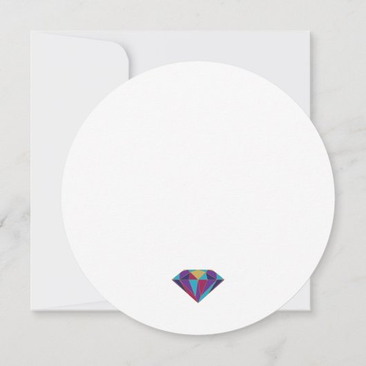 Moderne abstracte diamanten juwelen bruiloft kaart (Achterkant)